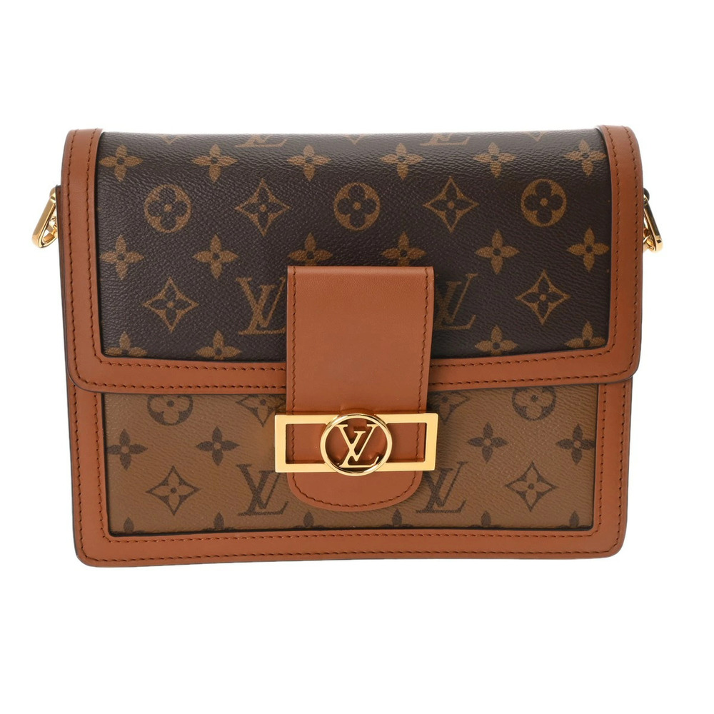 LOUIS VUITTON Monogram Reverse Dauphine Camel Tan Brown Canvas Shoulder Bag